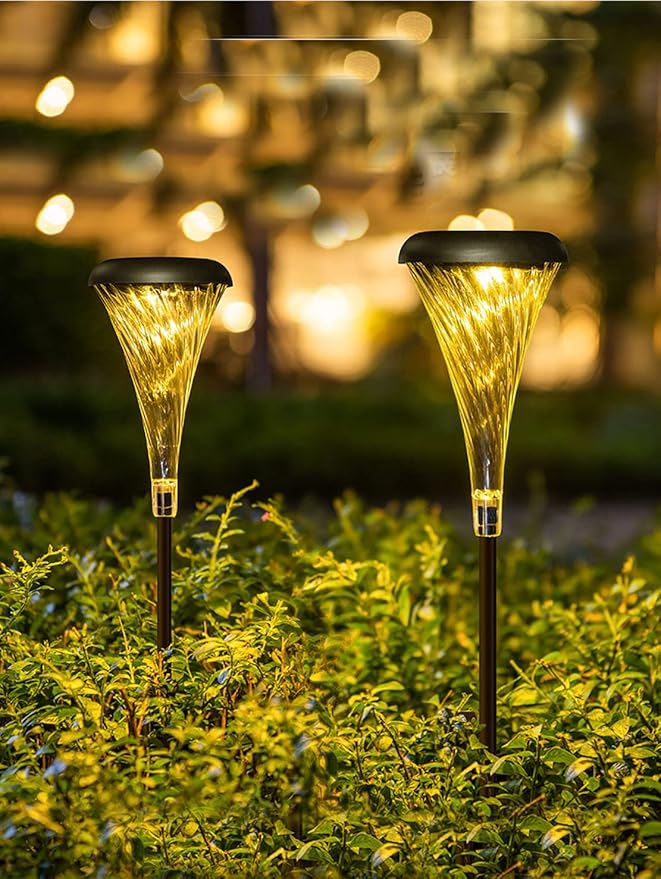 2PCS Garden Solar Lights Warm Color LED Flower Stake Light Decorative Landscape Lawn Yard Outdoor Lights Diameter | Lumora