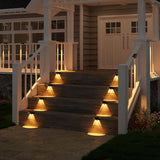 VOLISUN Solar Deck Lights 8 Pack, Warm White, Cool White and RGB Color Glow LED Large Size Lamp, IP65 Waterproof | Lumora