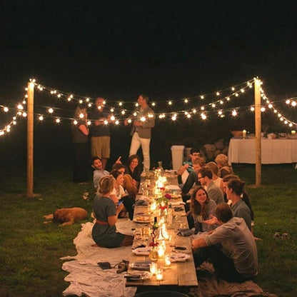 Solar Bulb String Lights,MUEQU 16ft Globe String Lights with 20 Clear Bulb Light,Waterproof Solar Decoration Lights for Backyard Patio Umbrella Deck Bistro Cafe Porch Wedding Party Light (Warm whtie)