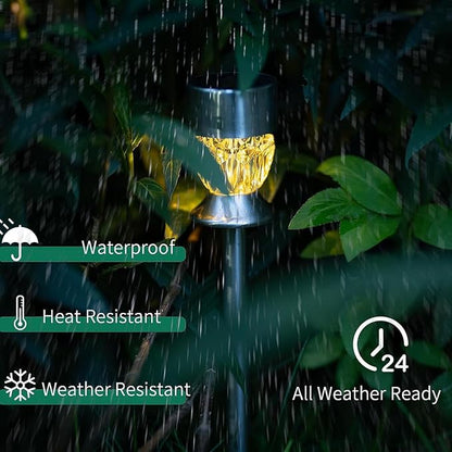 Solar Pathway Lights Outdoor, 10 Pack Solar Powered IP65 Waterproof Solar Path Lights Super Bright Up to 12Hrs, Rechargeable Outside Landscape Lights for Garden, Yard, Patio Walkway Warm light