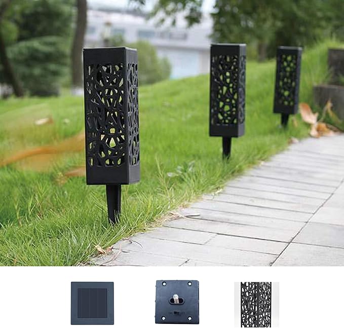 Outdoor Solar Powered LED Garden Lights Landscape Lighting Waterproof Stake Path Lights for Patio Yard Backyard Lawn Terrace Pathway Sidewalk Pathway Walkway Driveway Decorations 8 PCS Warm White