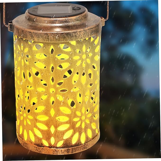 Lurrose 1pc Delicate Solar Lamp Hollowed Handle Projection Light Outdoor Decoration for Garden Balcony and Lawn | Lumora