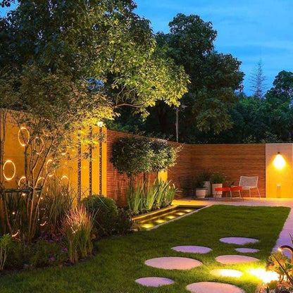 Yard Spot Lights Warm White Outdoor Spotlights, 3000K 120V LED Landscape Lights Waterproof Uplights with Spiked Stand for Yard House Lawn Front Porch US 3 Plug (4 Lights)
