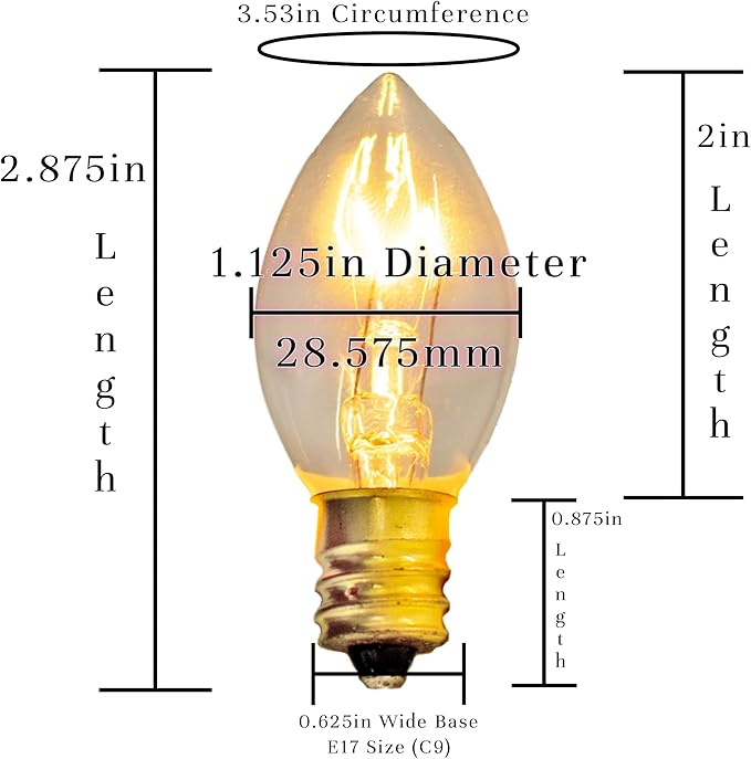 EST. LEE DISPLAY L D 1902 Indoor ＆ Outdoor String Light C9 Ceramic Christmas Steady Replacement Bulbs E17 Socket | Lumora
