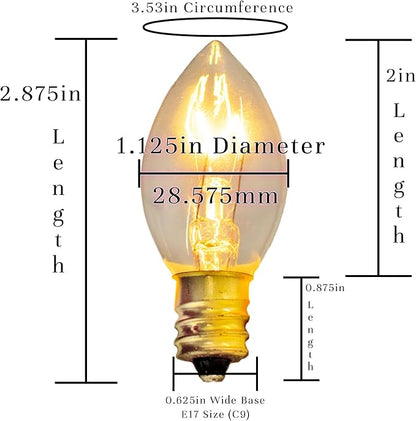 EST. LEE DISPLAY L D 1902 Outdoor Patio String Lights Bulbs & Green Hanging Cord Set Christmas Holiday Seasonal Light Bulbs & Cord Included 25FT C-9 E17 (Green Wire, Clear)