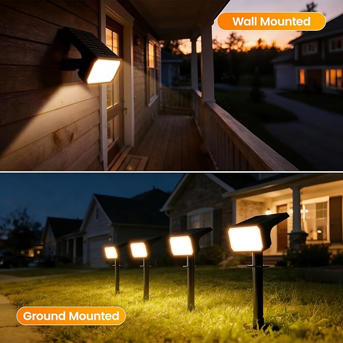 Fabrito Solar Spot Lights Outdoor 10 Pack, [108Leds, 4 Modes] Auto On/Off Spotlights, IP67 Waterproof Landscape | Lumora
