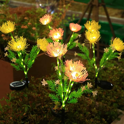 Solar Flowers Garden Lights, Outdoor Waterproof Lights Decorative for Garden, Yard, Backyard Decor 4-Pack Yellow & Pink Combo