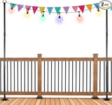 2 Pack 9 FT Heavy Duty String Light Poles,for Hard Concrete Ground,Wood Deck Railing | Lumora