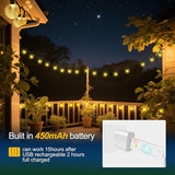 SMY Lighting 13FT Rechargeable Battery Operated 20 LED Crystal Globe String Lights Outdoor/Indoor, Patio Hanging | Lumora