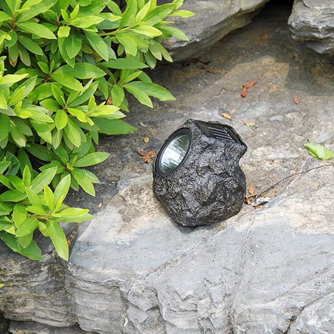 Outdoor Solar Rock Lights, LED Waterproof Solar Power Light, Imitation Stone Garden Lamp for Way, Walkway, Yard