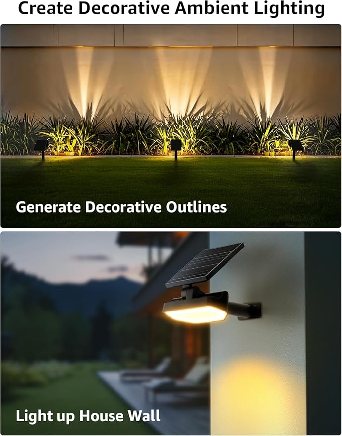 Lepro Solar Decorative Spot Lights 4 Pack, Warm White Accent Lights for Garden - Outdoor Security Flood Light | Lumora