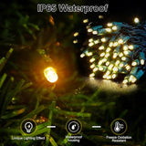 Warm White LED Christmas Lights Outdoor– 50ft 100 Counts Commercial Grade Outdoor Waterproof Green Wire Tree | Lumora