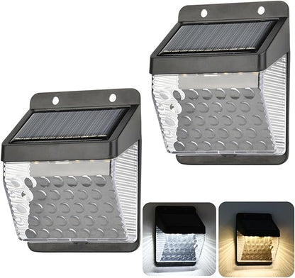 2 Pack Solar Outdoor Lights Waterproof Garden Landscape Lights UP and Down Illuminate Sunlight Lamp for Fence, Yard, Wall Decor solar Spot Lights Outdoor Solar Security Lights Cool Stuff (White)