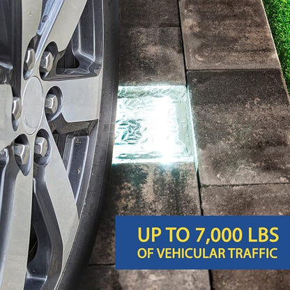 6x9 Cool White Solar Powered Paver Light, Driveways, Walkways, Patios, DIY Easy Install, No Wiring, Up to 7,000 lbs of vehicular Traffic