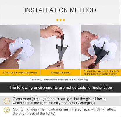 4Pack Led Paw Print Solar Lights Cold White Solar Paw Print Lights Outdoor Waterproof, Garden Lawn Landscape Path