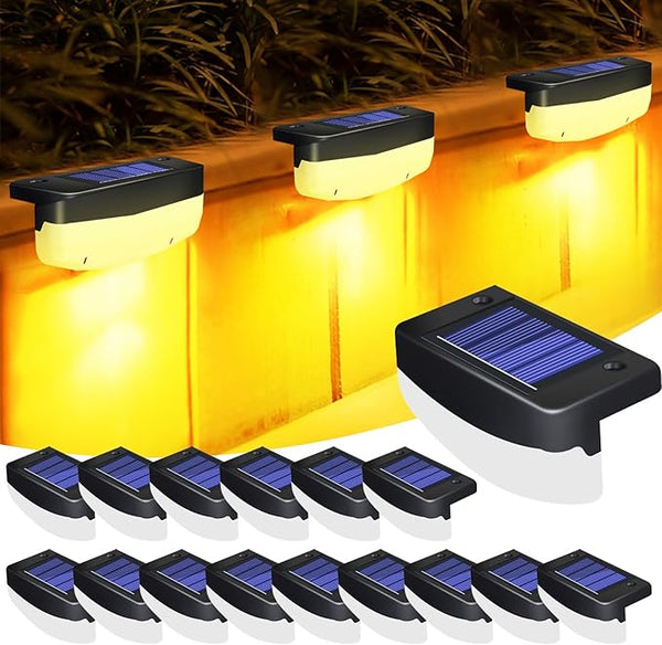 LED Solar Step Lights, 16 Pack Solar Deck Lights Outdoor IP65 Waterproof Pool Side Lighting Decor for Stairs Fence | Lumora