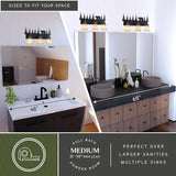 VAXCEL Bozeman 3-Light 24.75 inch Wide Burnished Bronze Rustic Cabin Bathroom Vanity Lighting Fixture, Amber Flake | Lumora