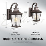 Emliviar 18.1" Outdoor Wall Light in Oil Rubbed Bronze Finish, Outside Wall Mount Light for Front Door, Water | Lumora