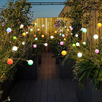 4 Pack Solar Firefly Garden Lights - Upgraded 10 LED, Swaying, Pathway & Yard Decorations (4 Pack Colored Firefly Lamp)