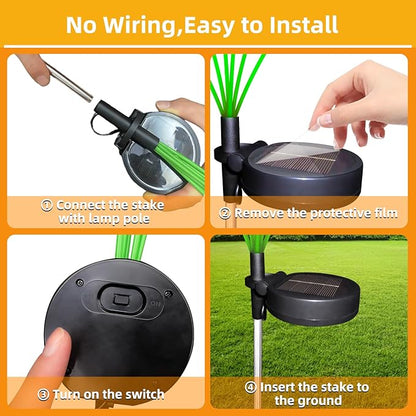 Swaying Solar Garden Lights - Outdoor Waterproof, Upgraded Solar Firefly Lights, Warm White (2-Pack)