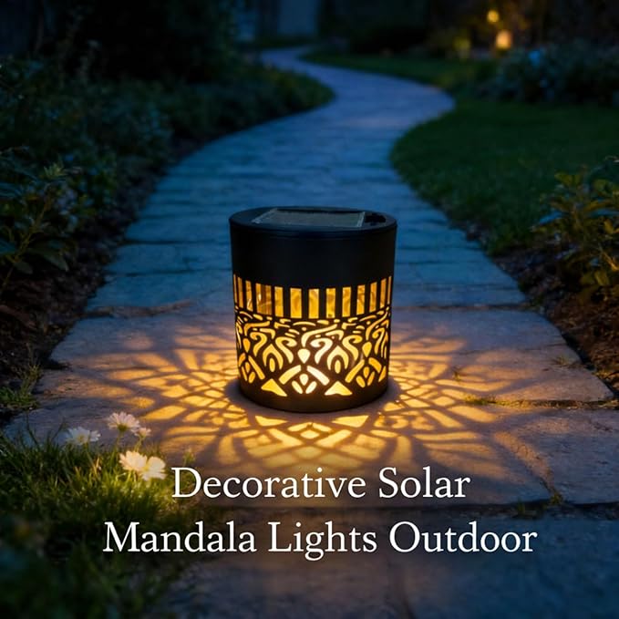 Decorative Solar Mandala Lights Outdoor, Waterproof Mandala Solar Fence Lights for Garden, Patio, Deck & Backyard | Lumora