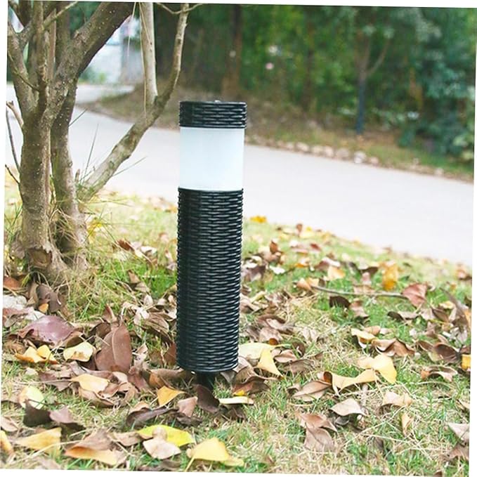 Lurrose Solar Garden Light Led Outdoor Stake Light Solar-Powered Landscape Lighting for Garden Decor Easy to Install Imitation Rattan Design for Use