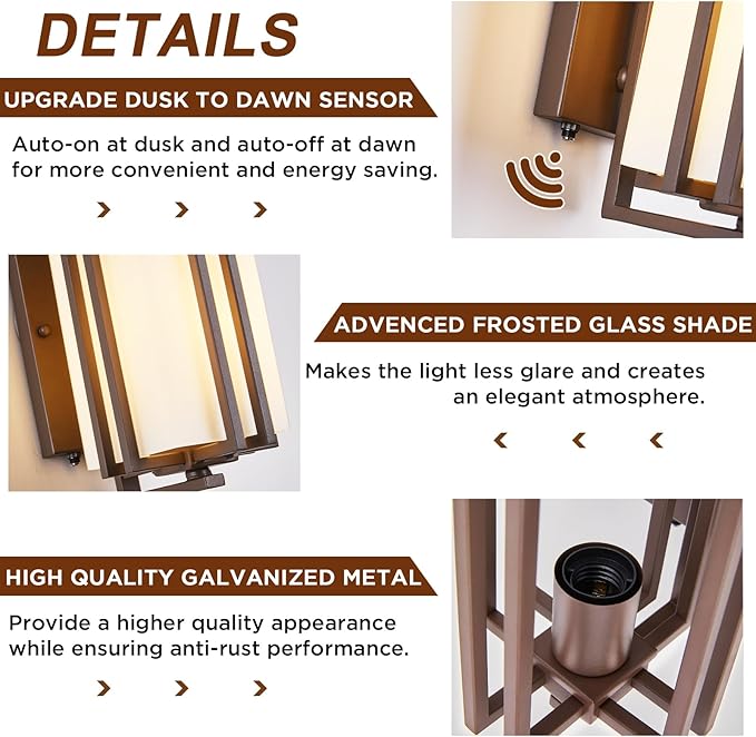 15.35"H Matte Brown Outdoor Wall Light Large Outdoor Wall Lantern Oil Rubbed Bronze Exterior Light Fixture | Lumora