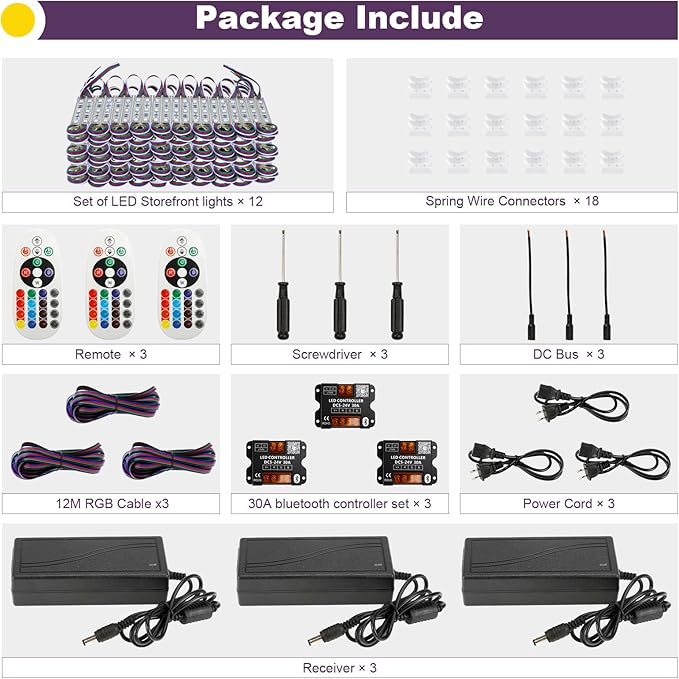 120Ft SMD5050 RGB storefront led lights with Smart Control, 240 LEDs Super Bright Waterproof - Outdoor String Light | Lumora