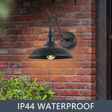 Black Outdoor Barn Light with Wall Mount 2 Pack Exterior Gooseneck Lights with 10" Dome, Farmhouse Style Outside | Lumora