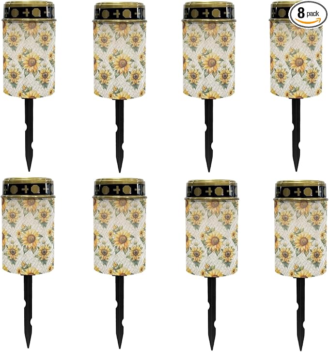 Sunflower Outdoor Solar Garden Stake Lights Pathway Lights Landscape Lighting for Yard Patio Warm Solar Lantern Solar Walkway Lights Wall Light Auto On & Off