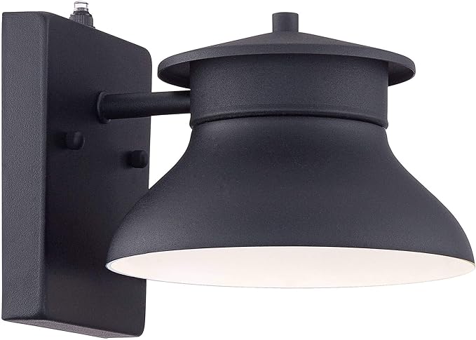 John Timberland Danbury Farmhouse Industrial Rustic Outdoor Barn Light Fixture Black LED Dusk to Dawn 6" for | Lumora