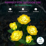 Solar Flower Lights Outdoor - Upgraded New Material Two Modes Realistic LED Solar Powered Waterproof Lights with 5 | Lumora
