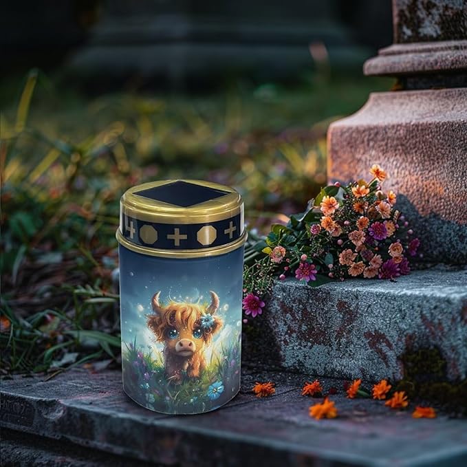 Cute Yak Solar Powered Cemetery Memorial Light - Solar Grave Light with Cemetery Decorations - Outdoor Path Light | Lumora