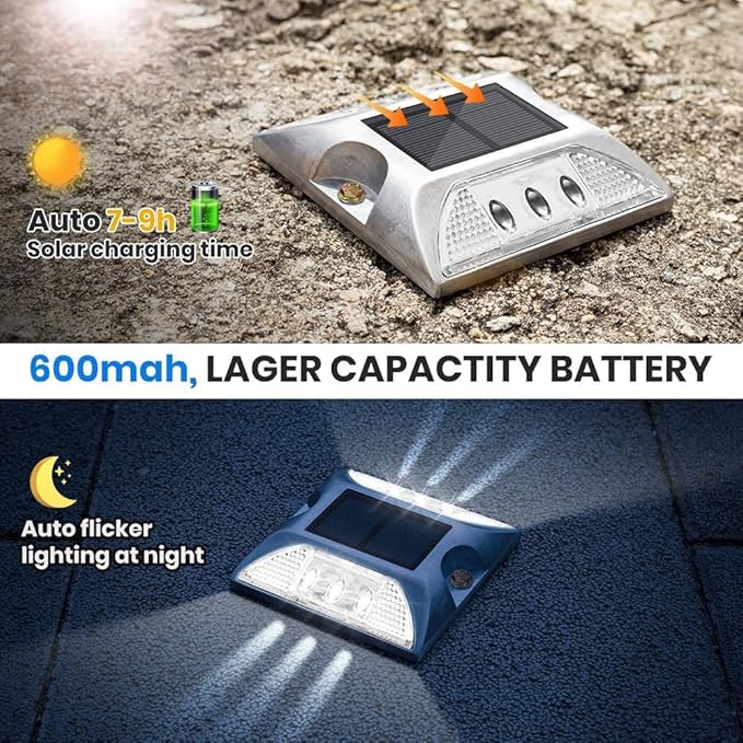 Solar Raised Pavement Marker High Brightness IP68 Waterproof Reflective Road Marker Solar Driveway Dock Lights | Lumora