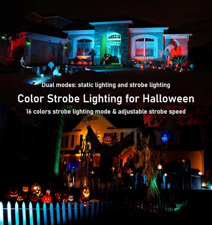 TOVEENEN 25W Color LED Outdoor Landscape Spotlight - Waterproof RGB Spot Lights for Yard Tree House Halloween | Lumora