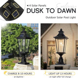 Emliviar 22 Inch Farmhouse Solar Lamp Post Light with Pier Mount, Large Outdoor Post Light for Outside Patio with | Lumora