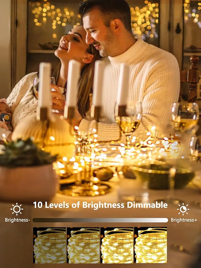 100 LED Fairy Lights Battery Operated with Remote, 33FT Waterproof Twinkle Lights with Timer & 8 Modes, Fairy | Lumora