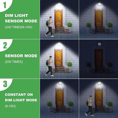 Tryme 45LEDs Solar Lights Outdoor Clip Motion Sensor Lights 3 Modes 3 Mounting Ways IP65 Waterproof Security Light for Chain Link Fence Camping Gate (2 Pack)
