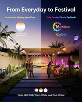 eufy Outdoor String Lights E10, 96ft with 30 Smart RGBWW LED Bulbs, Endless AI Light Themes for Christmas | Lumora