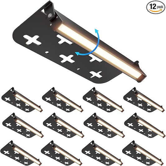 12 Pack 7 Inch Retaining Wall Lights, 5W LED Hardscape Lighting 12V AC/DC Low Voltage Step Lights Outdoor, 2700K Soft White IP65 Waterproof Landscape Lighting for Patio Walls Stairs, ETL