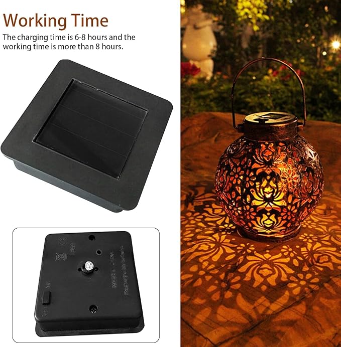 Solar Lantern Light Replacement Top, Square Solar Light Battery Box Square Solar Lamp Accessories for Garden Patio Walkway Yard(4pcs)