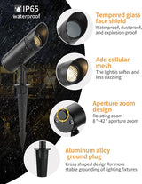 Outdoor Landscape Lighting, Low Voltage LED Adjustable Beam Spotlight(2700K), IP65 Waterproof, with Quick | Lumora
