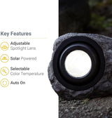 Koda 4-Pack Solar LED Rock Spotlights, Adjustable and Weather-Resistant, Dual Color Temperature, Natural Blend with | Lumora
