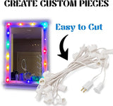 HLO Lighting C7 Light Strings | 50' White Cord with 12" Socket Spacing, E12 Light Stringer for C7 Christmas Lights | Lumora