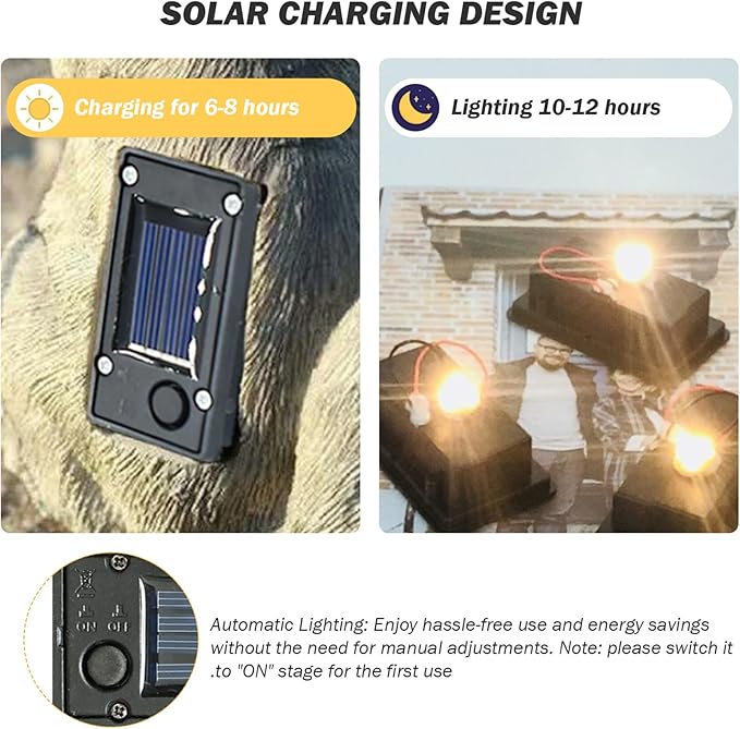 Solar Batteries for Outdoor Solar Lights 2Pcs Waterproof Battery Box Replacement Solar Light Parts 2.8x1.6'' Solar Lantern Replacement Top with Light Sensor DIY Garden Solar Light Kit