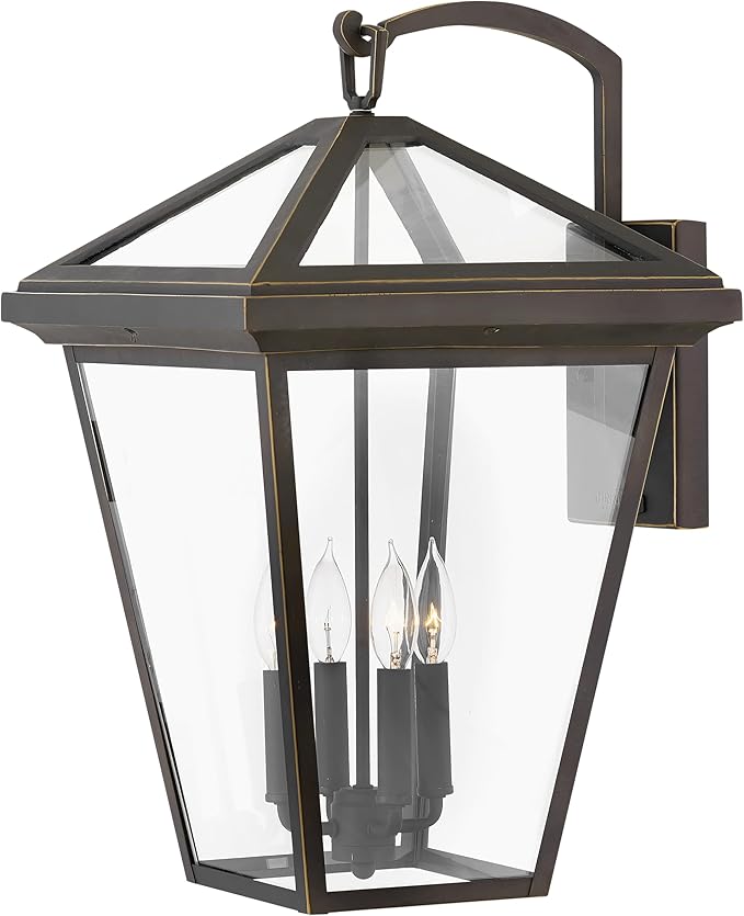 Hinkley Alford Place 2568OZ-LL Extra Large Outdoor LED Wall Mount Lantern - Die Cast Aluminum Frame, Sealed Clear Glass, Dimmable - Oil Rubbed Bronze