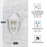 Designers Fountain Waterbury Outdoor Light Fixture, 14.25 Inch Exterior Wall Lantern Sconce for Front Door, Patio | Lumora