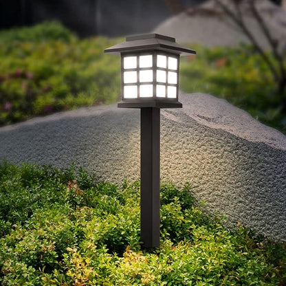 Outdoor Table Column Lantern Solar Pathway Light, 2pcs IP65 Garden Landscape Lawn Lamp Waterproof Deck Yard Pedestal Lights, Gate Pillar Lighting Fixture Doorpost Lamps