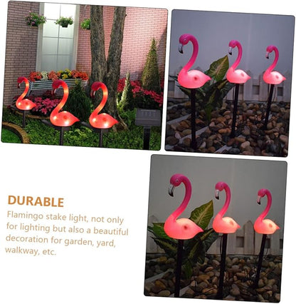 NUOBESTY Flamingo Solar Garden Lights Outdoor Stake Decorative Lighting for Patio and Walkway Unique Led Landscape Decor Way