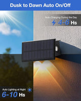 Fence Lights Solar Powered Outdoor Waterproof 3 Sided Wall LED Landscaping 12 Pack for Yard, Deck, Patio, Rail | Lumora